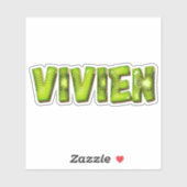 Vivien Nom Autocollant Stickers Conception Kiwi (Feuille)