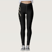 Vivien white gold Handwriting Hose Leggings (Voorkant)