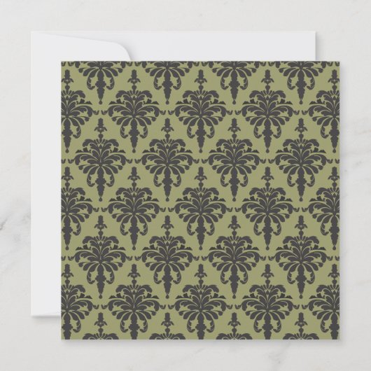 Vivienne Damask Bridal Shower Invitation Kaart (Achterkant)