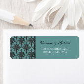 Vivienne Damask bruidegom adreslabel Etiket (Insitu)