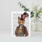 Vivienne Steampunk Fox Briefkaart (Staand voorkant)