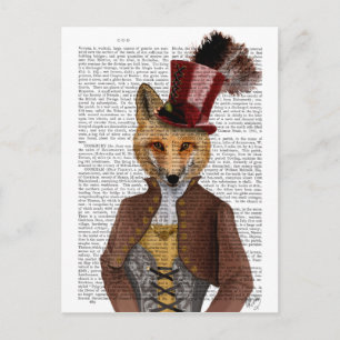 Vivienne Steampunk Fox Briefkaart