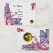 VIVIVIEN MONOGRAM geel metaalgoud Visitekaartje (Voorkant / Achterkant)