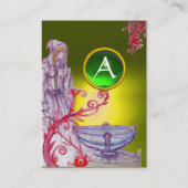 VIVIVIEN MONOGRAM geel wit groen Visitekaartje (Achterkant)