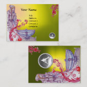 VIVIVIEN MONOGRAM geel wit Visitekaartje (Voorkant / Achterkant)