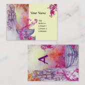 VIVIVIEN MONOGRAM-parelpapier Visitekaartje (Voorkant / Achterkant)