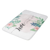 Vivre, Amour, Rire Boho Floral | Tapis de bain (Angle)