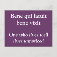 Vivre bien - Carte postale avec citation d'Ovide