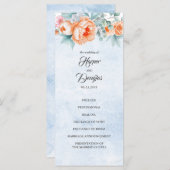 Vivre Coral Floral Élégant Programmes de mariage (Devant / Derrière)