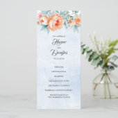 Vivre Coral Floral Élégant Programmes de mariage (Debout devant)