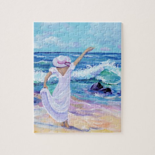 Vivre la fille de rêve à la plage Puzzles (Vertical)