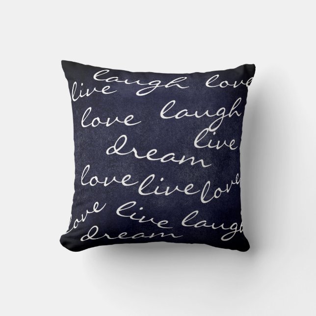 vivre l'amour rire rêve typographie coussin (Recto)