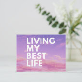 Vivre Ma Meilleure Vie Carte Postale Citation Purp (Debout devant)