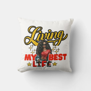 Vivre ma meilleure vie – Coussin décoratif inspira