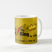 Vivre mort/roi dans une tasse jaune avec couronne (Devant droit)