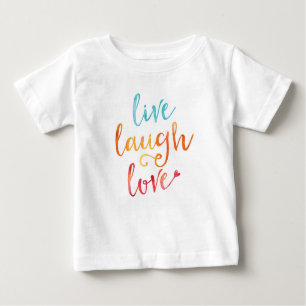 Vivre, rire, aimer l'aquarelle enfants T-shirt