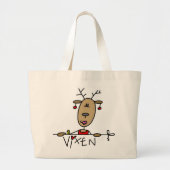 Vixen Reindeer Kerstoverhemden en cadeautjes Grote Tote Bag (Voorkant)