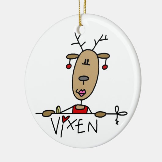 Vixen Reindeer Kerstoverhemden en cadeautjes Keramisch Ornament (Links)