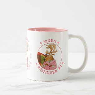 VIXEN REINDEER Pink Mug à deux tons