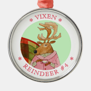 VIXEN RENDIEREN Premium Rond Ornament