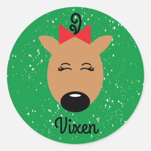 Vixen renindeer Classic Round Sticker (Voorkant)
