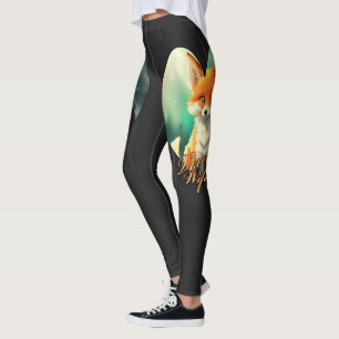 Vixen Vrouw schattige vos met hert silhouet Leggings
