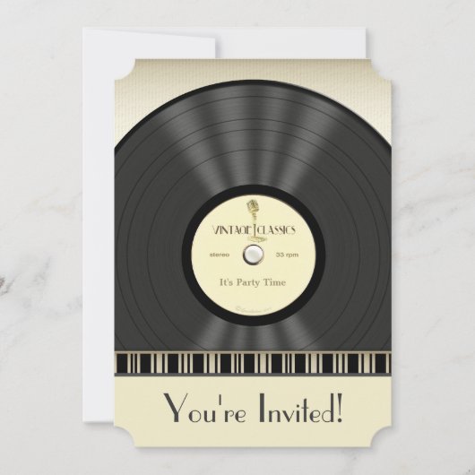  viylfotoserie-uitnodigingen voor microfoons kaart (Voorkant)