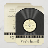  viylfotoserie-uitnodigingen voor microfoons kaart (Voorkant / Achterkant)