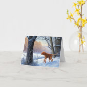 Vizla laat het sneeuwen Kerstmis Kaart (Gele Bloem)