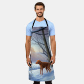 Vizla laat het sneeuwen Kerstmis Schort (Gedragen)