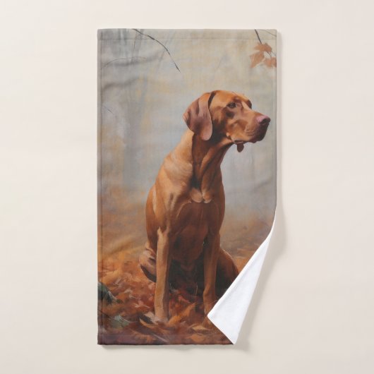 Vizsla à l'automne Feuilles automne Inspire (Serviette à main)