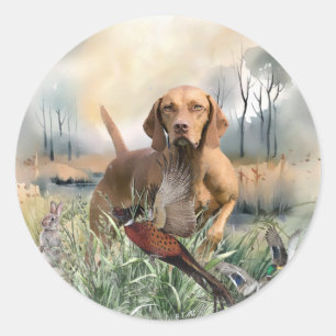 Vizsla, art ronde sticker