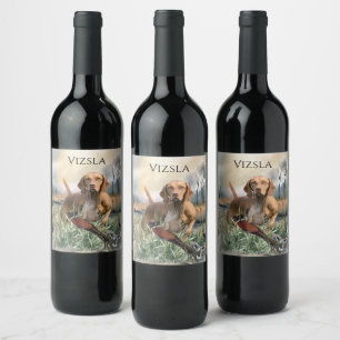 Vizsla, art wijn etiket