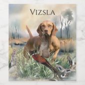 Vizsla, art wijn etiket (Enkel label)