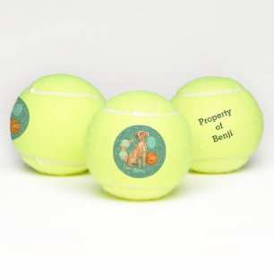 Vizsla Blauwgroen gepersonaliseerd Tennisballen
