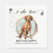 Vizsla bruiloft servetten met honden Foto (Voorkant)