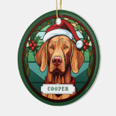Vizsla Ceramic Circle Ornement (Gauche)