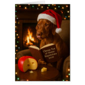 Vizsla 'Cheese Tax' Christmas card (Devant)