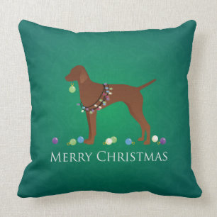Vizsla Chien Joyeux Oreiller de Noël