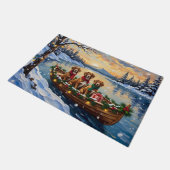 Vizsla Christmas Boat Holiday Deurmat (Schuin)