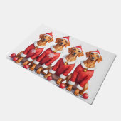 Vizsla Christmas Dress Santa Hat Deurmat (Schuin)