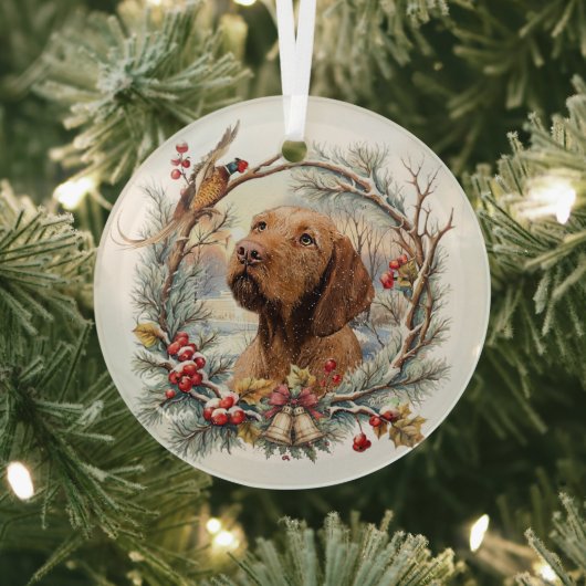 Vizsla Christmas Glas Ornament (Insitu)