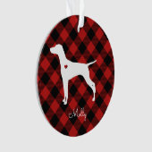 Vizsla Christmas Plaid Chien Nom (devant)