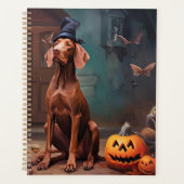 Vizsla Citrouille Halloween effroi (Devant)