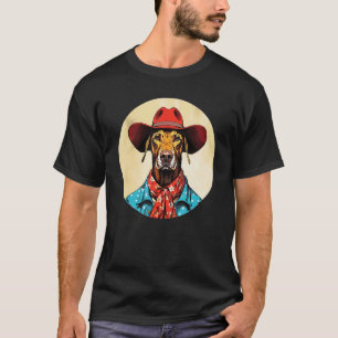 Vizsla Cowboy Grappige Hond Wilde Westen T-shirt