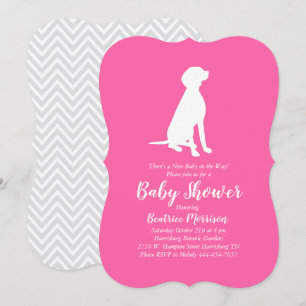 Vizsla Dog Baby shower Girl Pink Kaart
