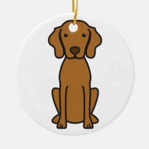 Vizsla Dog Cartoon Keramisch Ornament