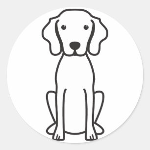 Vizsla Dog Cartoon Ronde Sticker