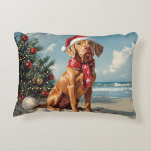 Vizsla Dog Christmas Beach Accent Kussen