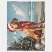 Vizsla Dog Christmas  Beach Fleece Deken (Voorkant)